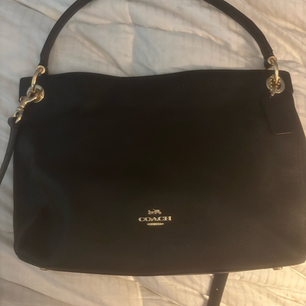 Coach Vintage Black pebbled leather shoulder bag, excellent condition! - Picture 3 of 13